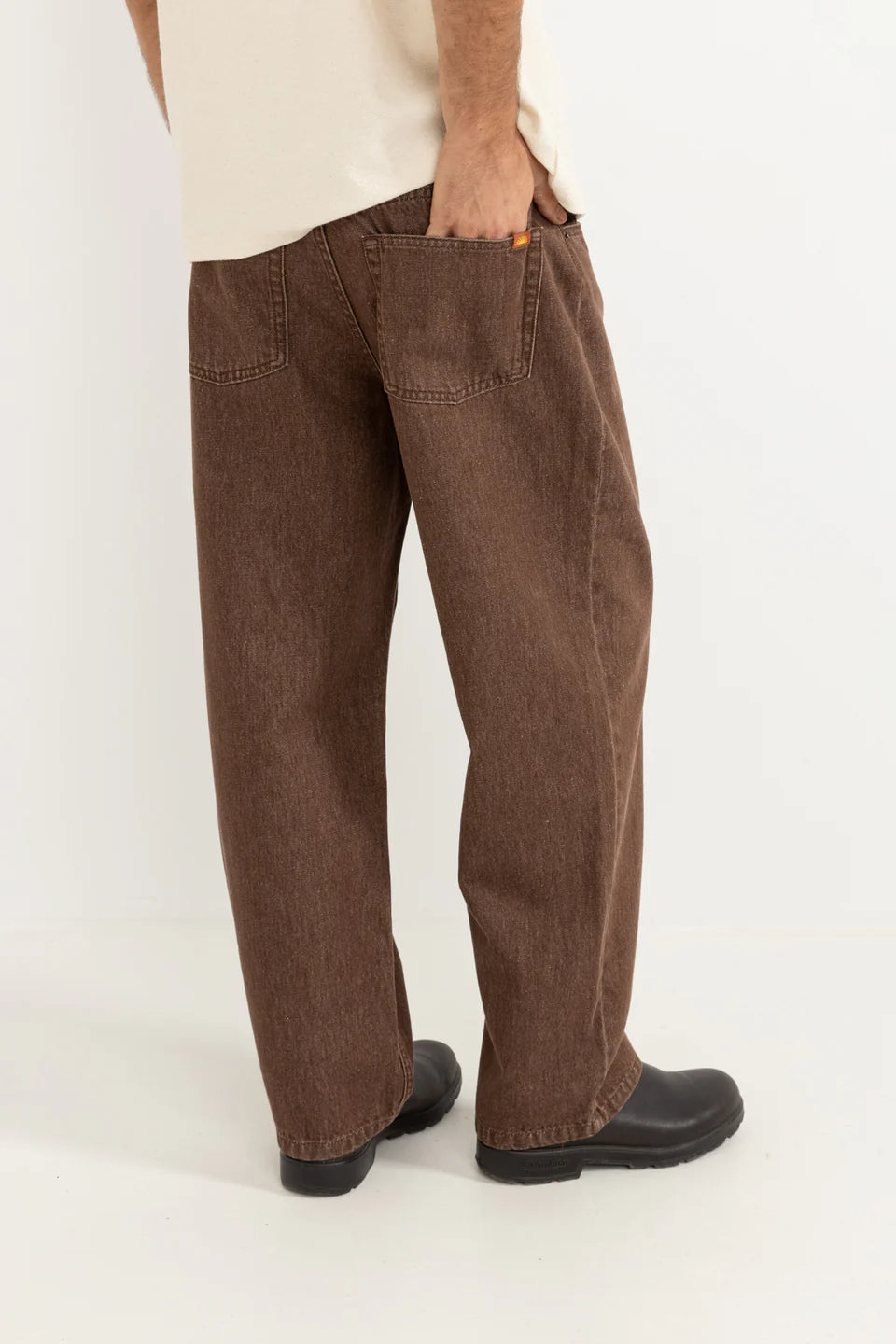 RHYTHM MENS ESSENTIAL JEANS - WASHED BROWN