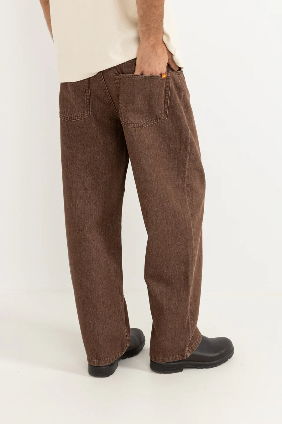 RHYTHM MENS ESSENTIAL JEANS - WASHED BROWN