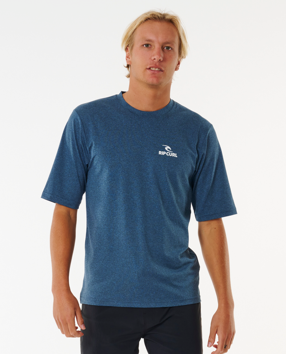 RIP CURL STACK BRAND ICON UPF S/S - NAVY MARLE