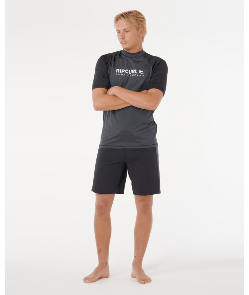 RIP CURL SHOCK UPF S/S - BLACK MARLE
