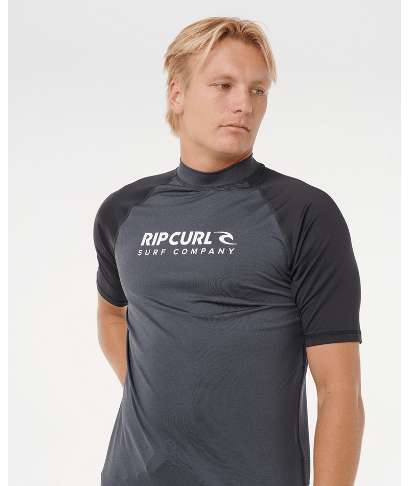 RIP CURL SHOCK UPF S/S - BLACK MARLE