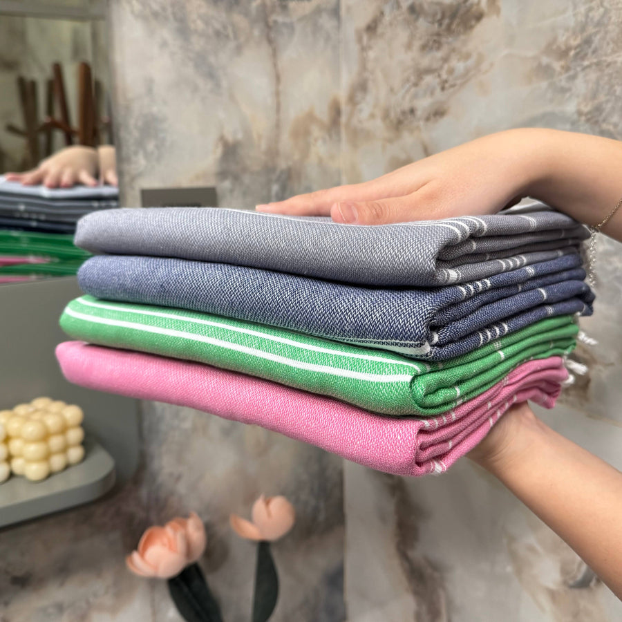 Handwoven Turkish Cotton Army Green / Beach Towel