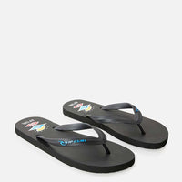 RIP CURL ICONS OF SURF BLOOM OPEN TOE SANDALS - BLACK/BLUE
