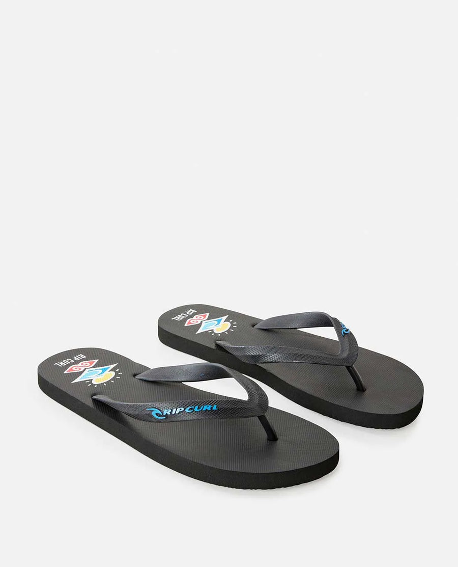 RIP CURL ICONS OF SURF BLOOM OPEN TOE SANDALS - BLACK/BLUE