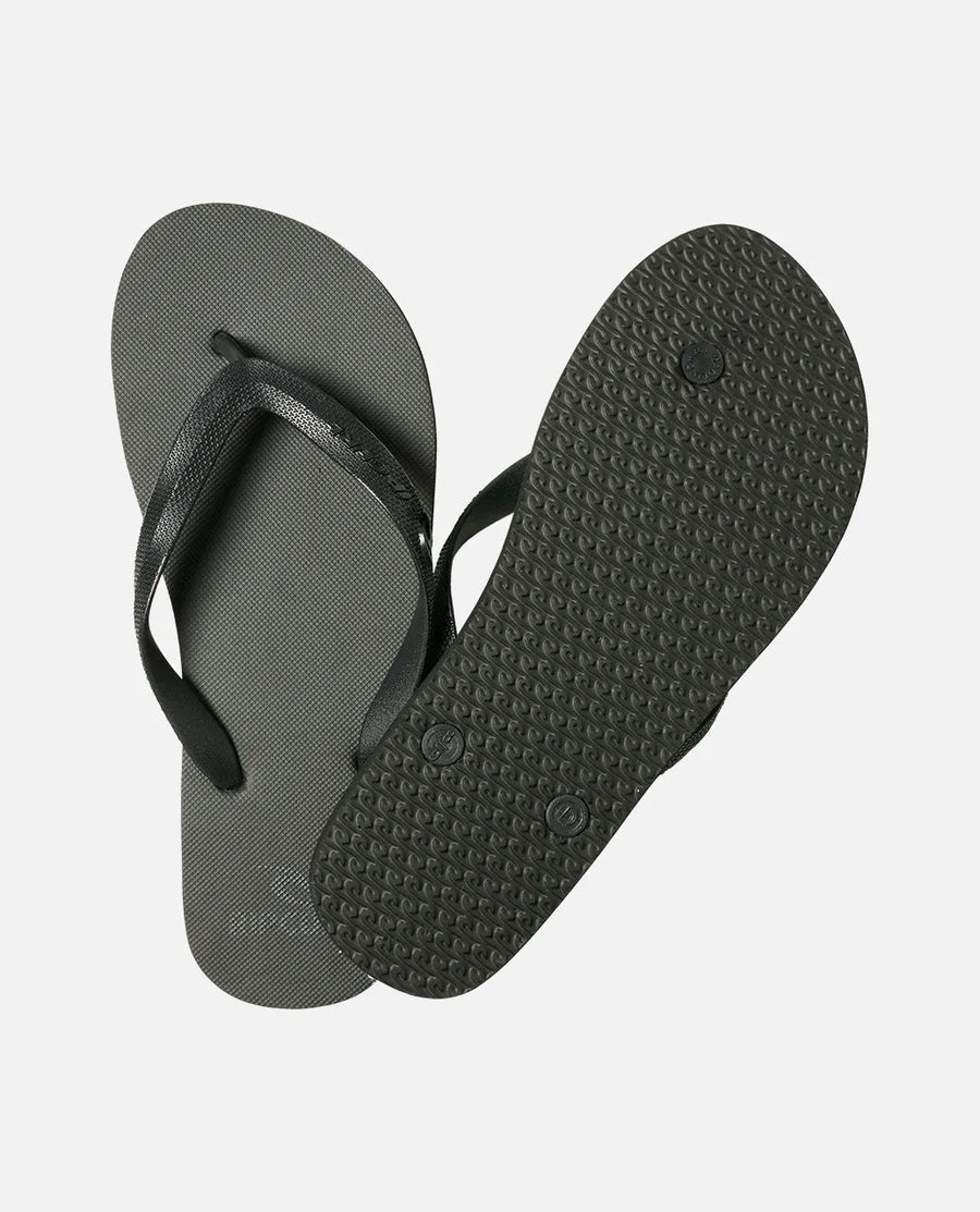 RIP CURL BRAND LOGO BLOOM OPEN TOE - BLACK