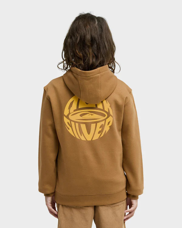 QUIKSILVER QUIK GLOBE HOODIE YOUTH - TABACCO BROWN