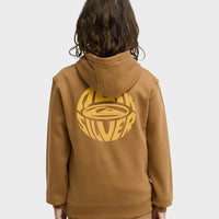 QUIKSILVER QUIK GLOBE HOODIE YOUTH - TABACCO BROWN