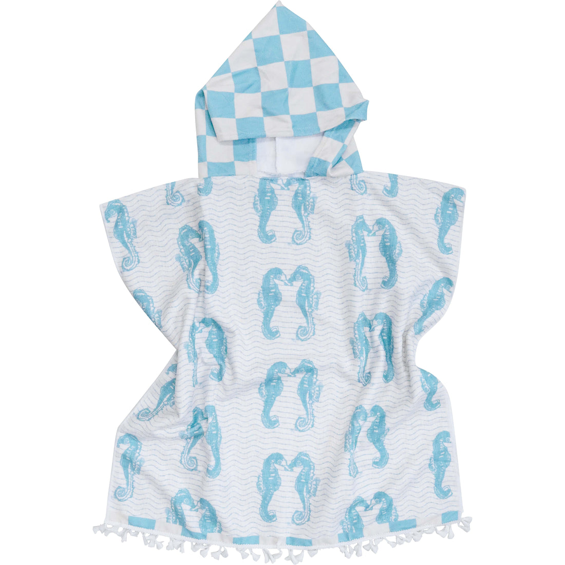 Kids Towel Poncho Seahorses