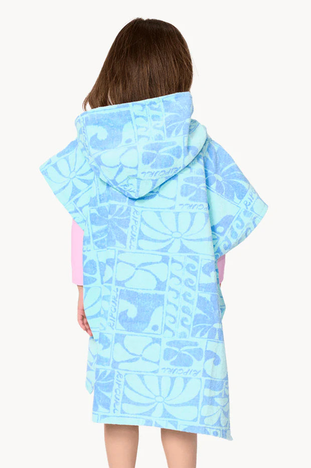 BILLABONG MIXED SNAP HOODED TOWEL-GIRL - BLUE