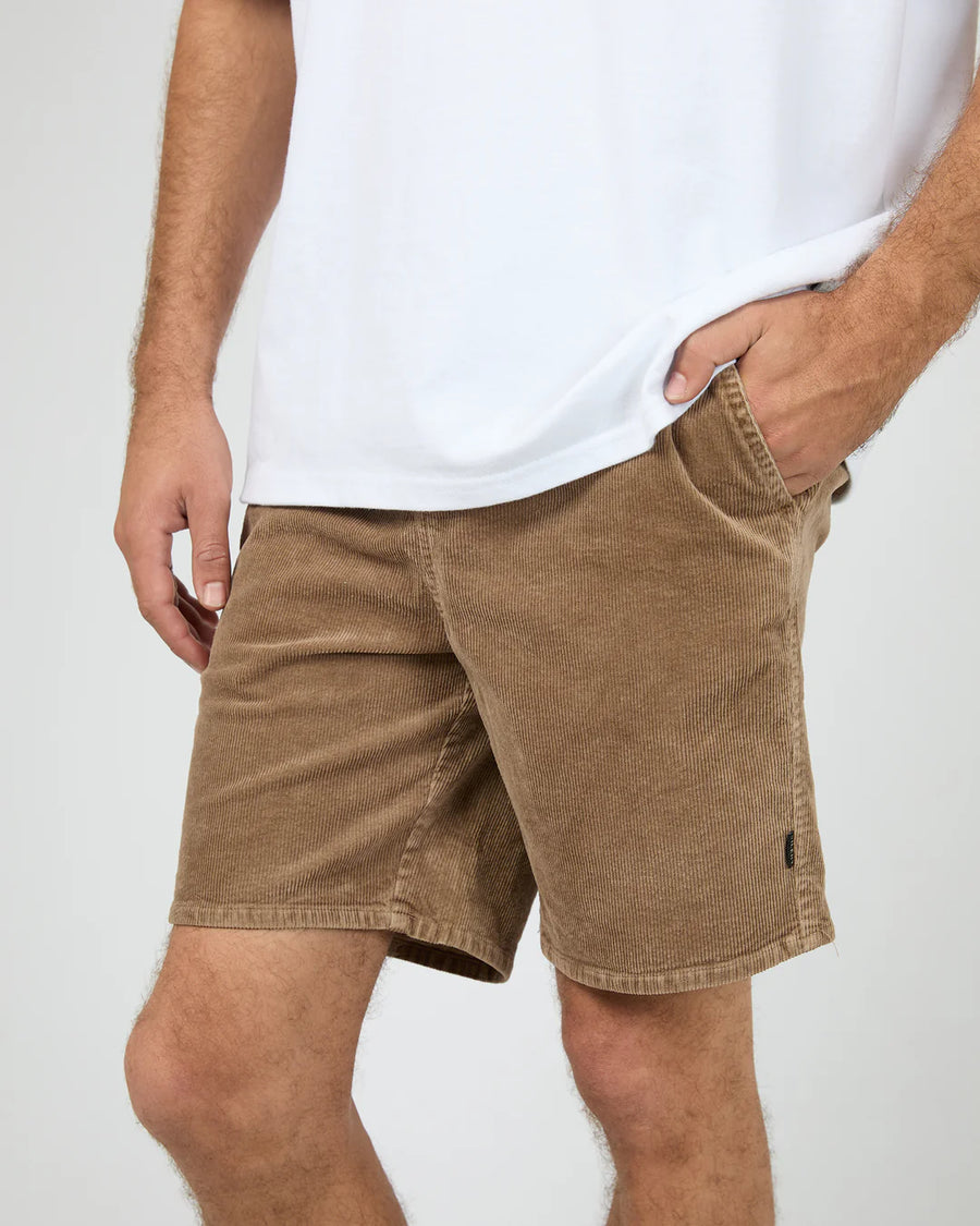SILENT THEORY MENS CORD SHORT - TAUPE