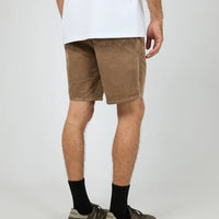 SILENT THEORY MENS CORD SHORT - TAUPE