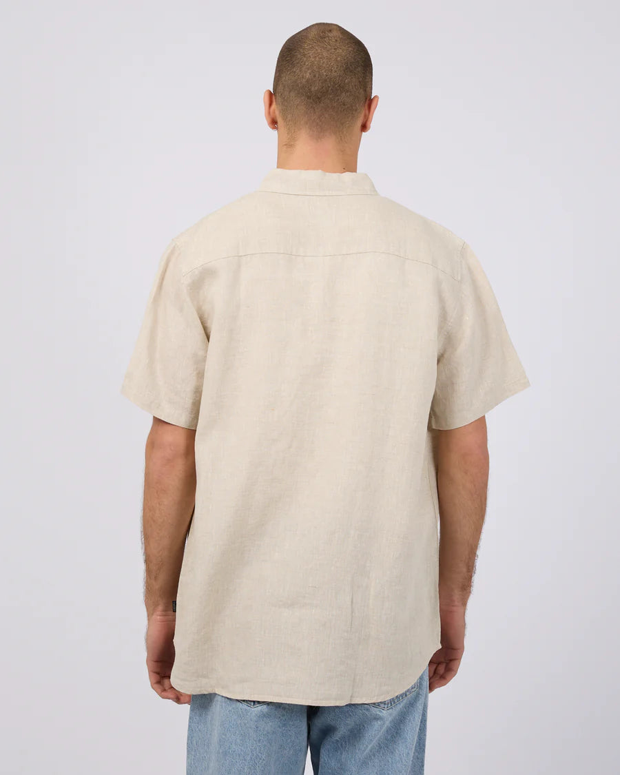 SILENT THEORY LINEN SHORT SLEEVE SHIRT - NATURAL