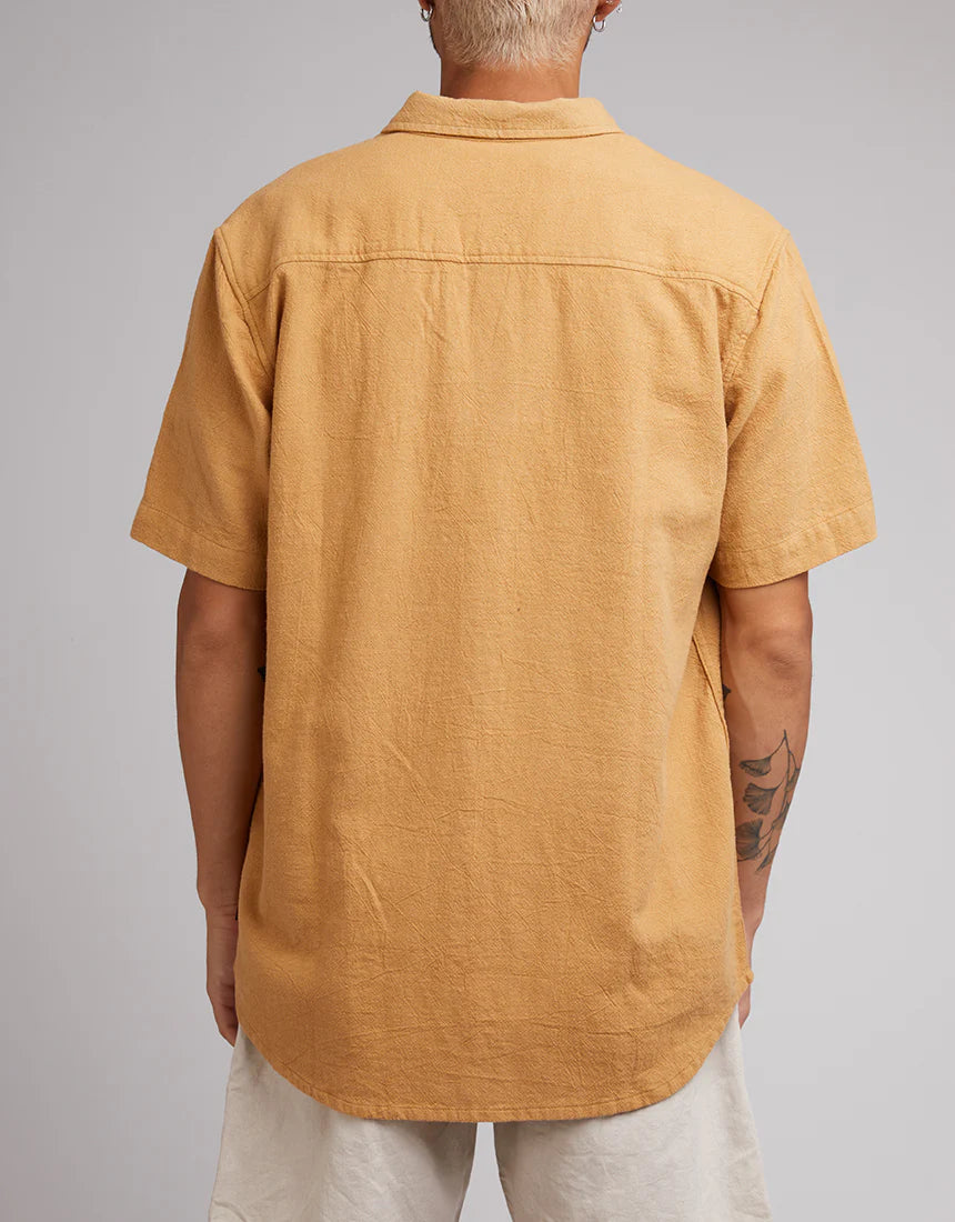 SILENT THEORY HEMP SHORT SLEEVE SHIRT - MUSTARD