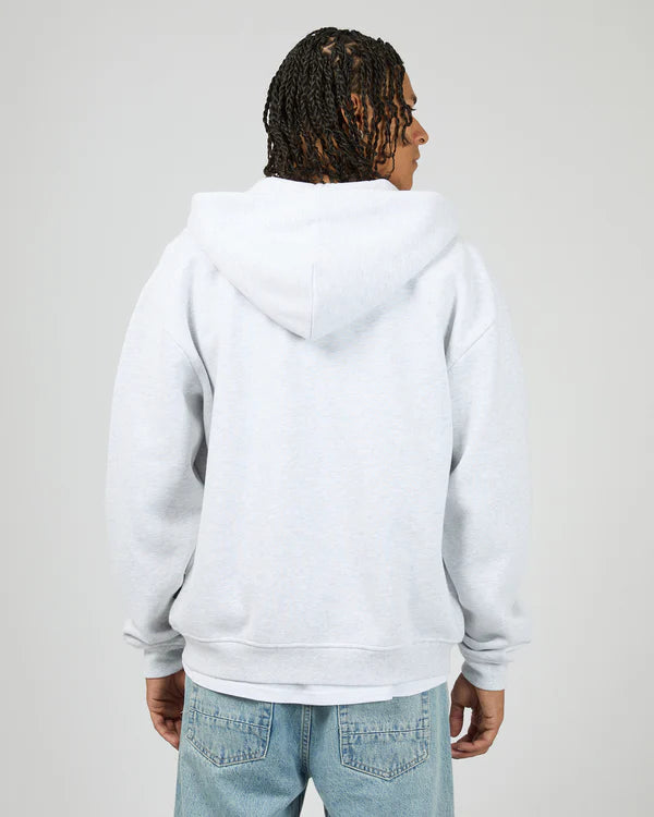 SILENT THEORY BOX ZIP HOODIE - GREY MARBLE