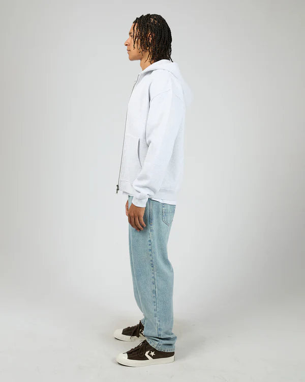 SILENT THEORY BOX ZIP HOODIE - GREY MARBLE
