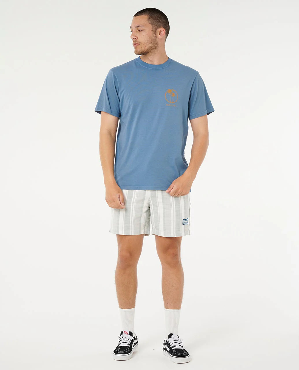 RIP CURL MOD CALI TWO PALMS TEE - BLUEFIN