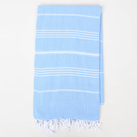 Handwoven Turkish Cotton Baby Blue / Beach Towel