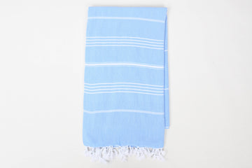 Handwoven Turkish Cotton Baby Blue / Beach Towel