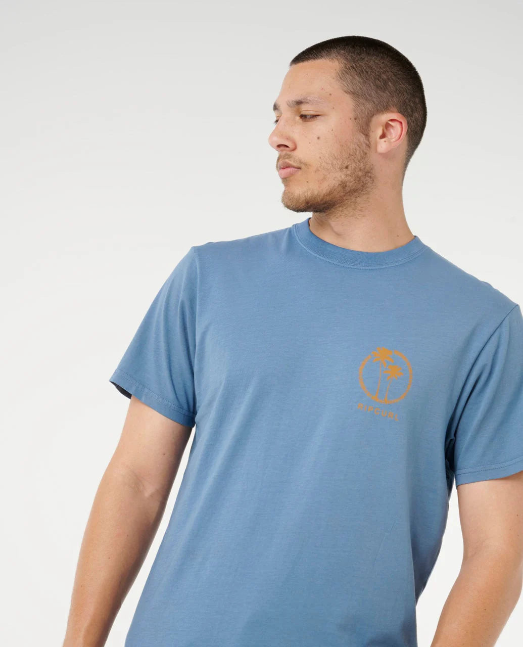RIP CURL MOD CALI TWO PALMS TEE - BLUEFIN
