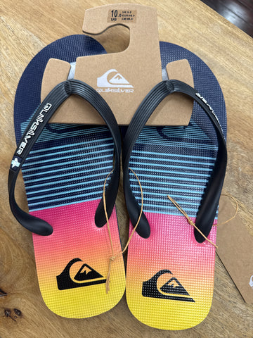 QUIKSILVER MONCATA SLAB - BLUE STRIPE PINK TO ORNAGE