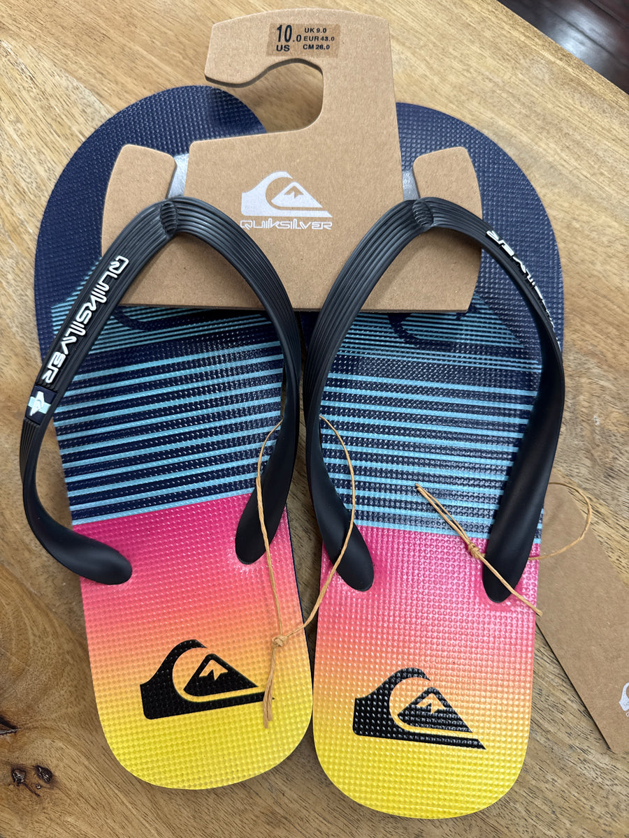 QUIKSILVER MONCATA SLAB - BLUE STRIPE PINK TO ORNAGE