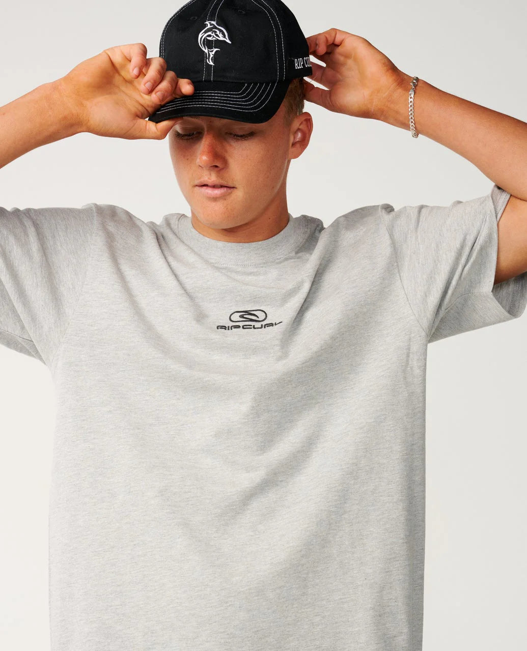 RIP CURL PILL ICON TEE - GREY MARBLE