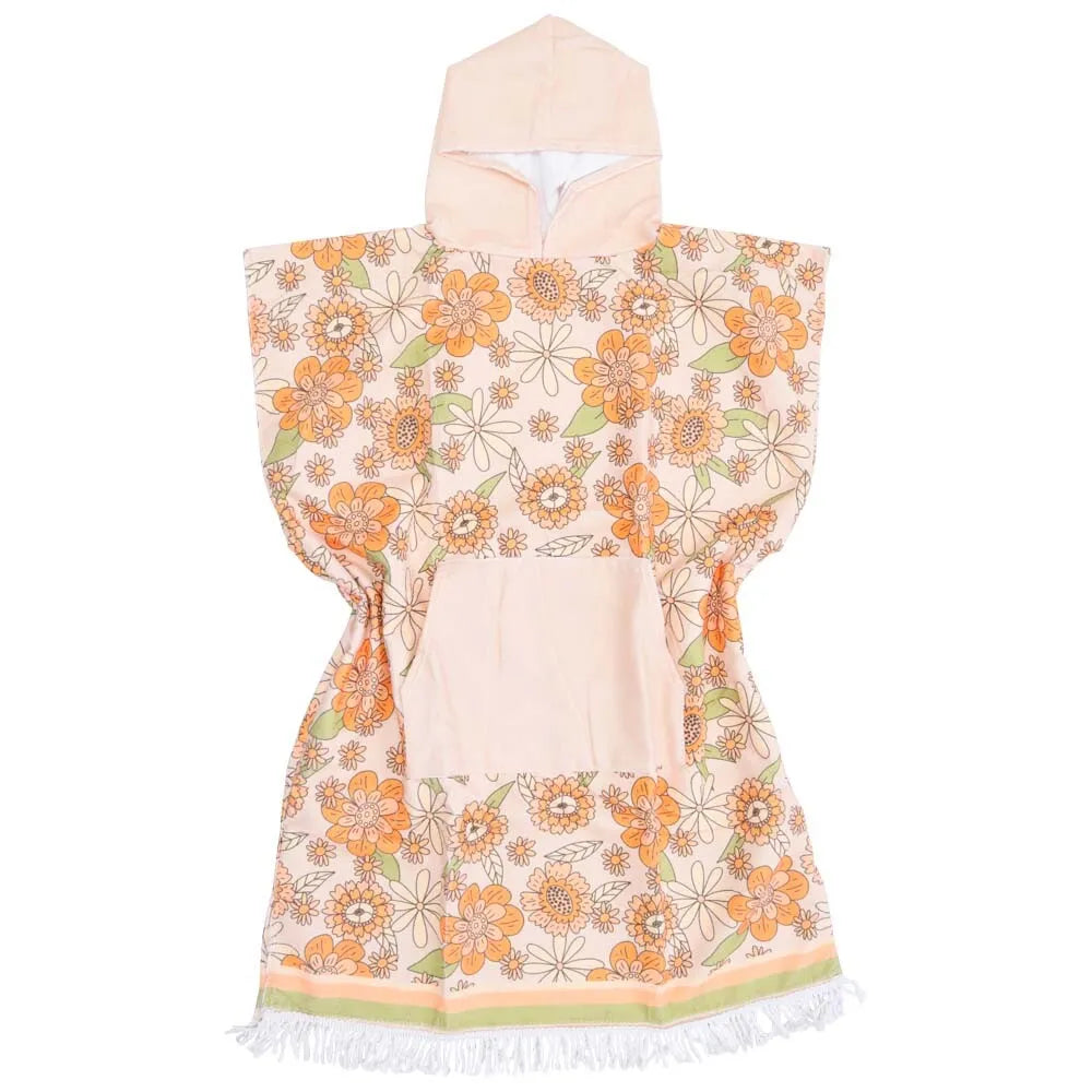 ADULT TOWEL PONCHO - FLOWER