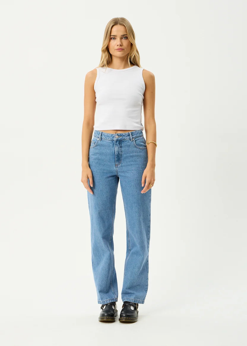 AFENDS CHARLIE RIB SINGLET - WHITE