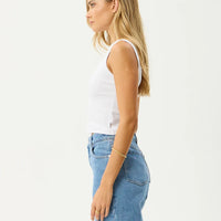 AFENDS CHARLIE RIB SINGLET - WHITE