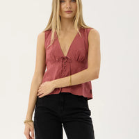 AFENDS DAHLIA - SHORT SLEEVE TOP - INDY ROSE CHECK