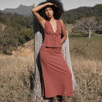 AFENDS DAHLIA - SHORT SLEEVE TOP - INDY ROSE CHECK