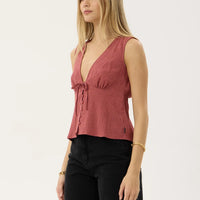 AFENDS DAHLIA - SHORT SLEEVE TOP - INDY ROSE CHECK