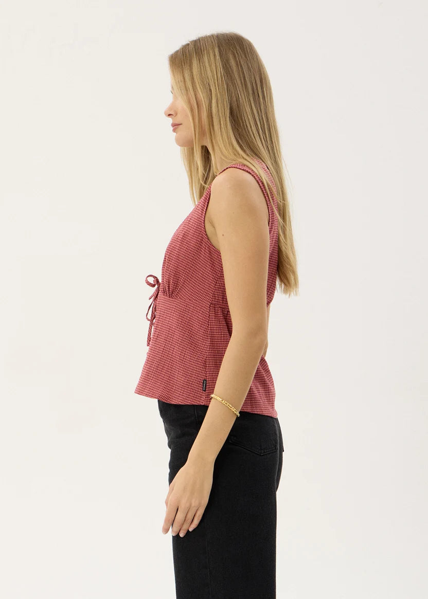 AFENDS DAHLIA - SHORT SLEEVE TOP - INDY ROSE CHECK