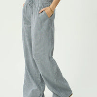 AFENDS HARRIET WIDE LEG PANT - INDY NAVY CHECK