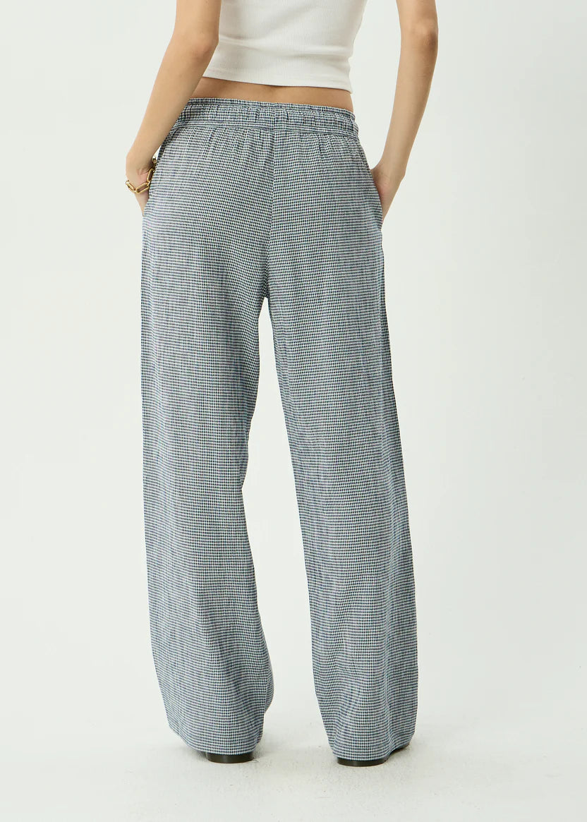 AFENDS HARRIET WIDE LEG PANT - INDY NAVY CHECK