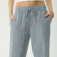 AFENDS HARRIET WIDE LEG PANT - INDY NAVY CHECK