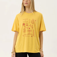 AFENDS HOLLY HEMP OVERSIZED TEE - MANGO