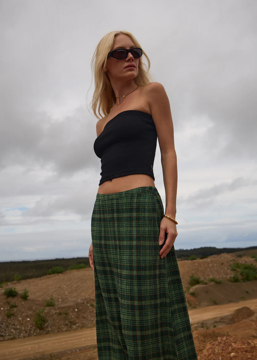 AFENDS JAMIE RIB TUBE TOP - BLACK
