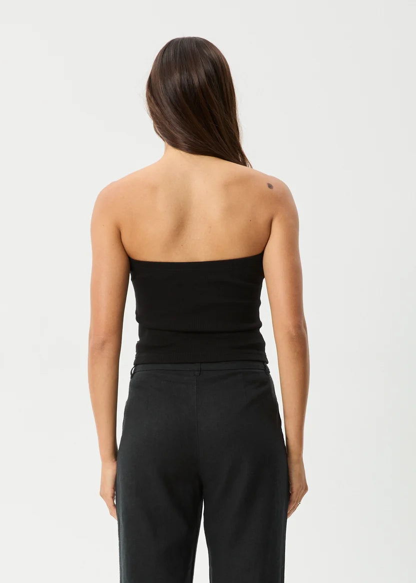 AFENDS JAMIE RIB TUBE TOP - BLACK