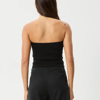 AFENDS JAMIE RIB TUBE TOP - BLACK