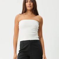 AFENDS JAMIE RIB TUBE TOP - WHITE