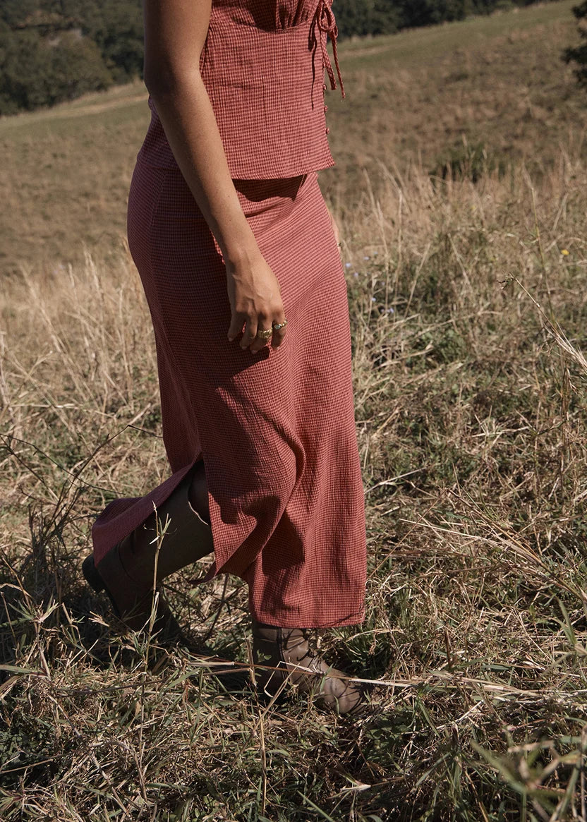 AFENDS KALI MAXI SKIRT - INDY ROSE CHECK