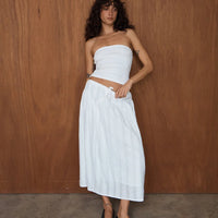 AFENDS MARLOW BLANC MIDI SKIRT - WHITE