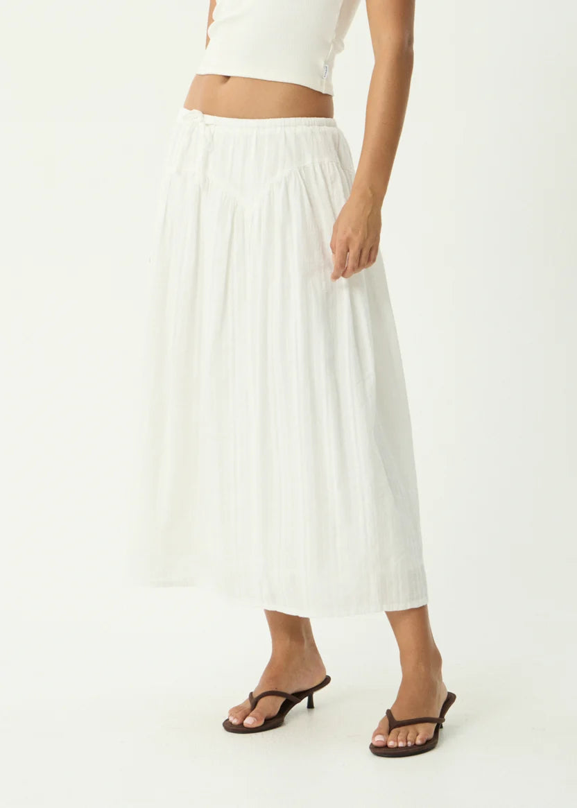 AFENDS MARLOW BLANC MIDI SKIRT - WHITE