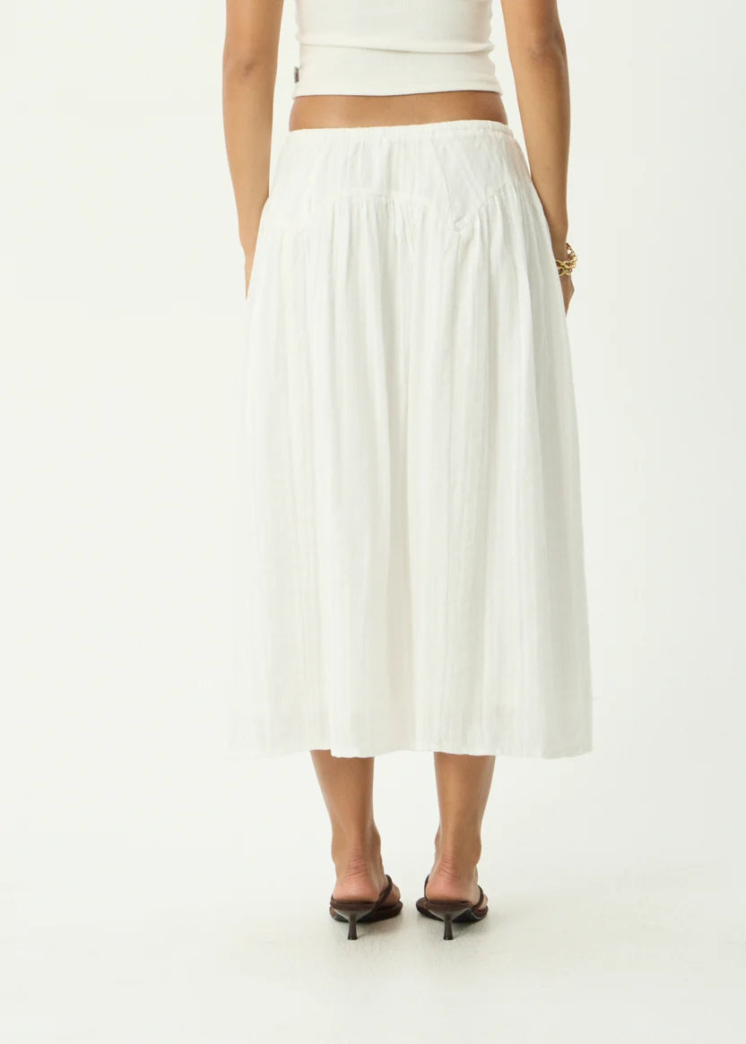 AFENDS MARLOW BLANC MIDI SKIRT - WHITE