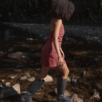 AFENDS MONTANA HALTER MINI DRESS - INDY ROSE CHECK