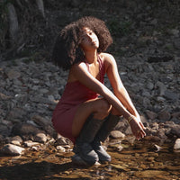 AFENDS MONTANA HALTER MINI DRESS - INDY ROSE CHECK