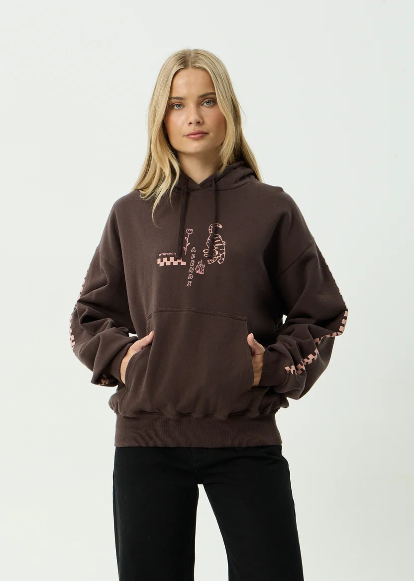 AFENDS REALITY CHECK RECYCLED BOXY PULL ON - COFFEE