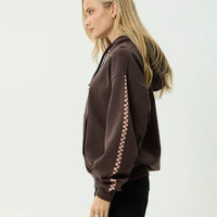 AFENDS REALITY CHECK RECYCLED BOXY PULL ON - COFFEE