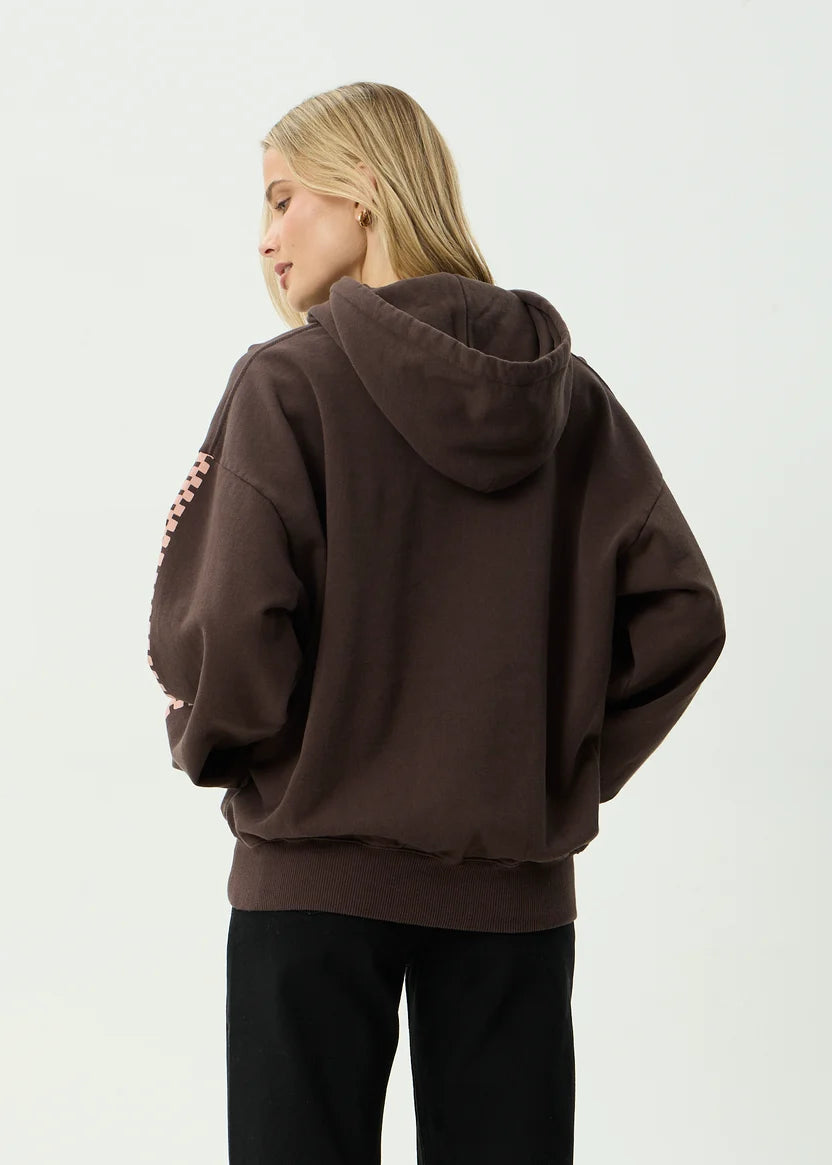 AFENDS REALITY CHECK RECYCLED BOXY PULL ON - COFFEE